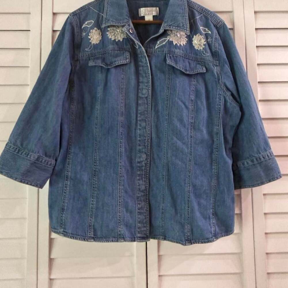 Christopher & Banks Women's Blue and Navy Jacket